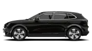 Der Porsche Cayenne Electric steht vor weißem Hintergrund, von links fotografiert. - Foto: Carwow