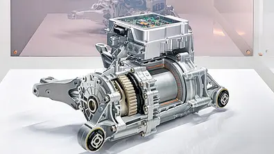 Elektromotor von Porsche im Querschnitt geöffnet. - Foto: Porsche