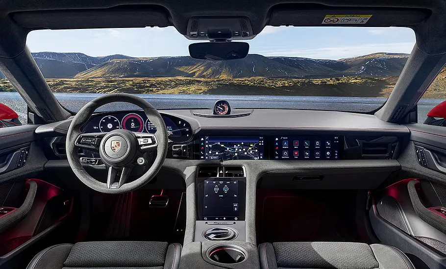 Porsche Taycan GTS (Sport Turismo) Facelift (2024) Das Cockpit des Porsche Taycan GTS (Sport Turismo) Facelift (2024).