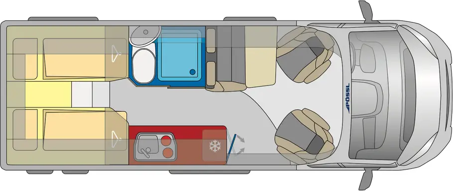 Pössl Trenta 640 (2026) Der Grundriss des Pössl Trenta 640.
