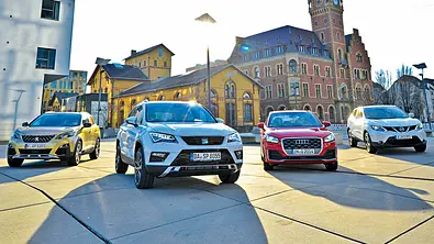 Vergleichstest der Kompakt-SUV Peugeot 3008, Audi Q2, Nissan Qashqai und Seat Ateca - Foto: Zbigniew Mazar