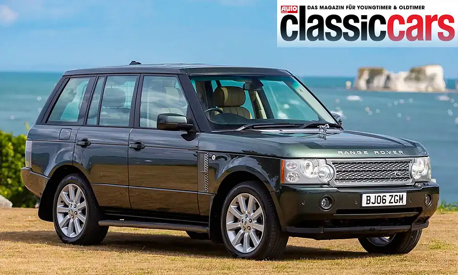 Der Range Rover 4.2 Supercharged Vogue SE (L322) statisch von schräg vorne fotografiert.
