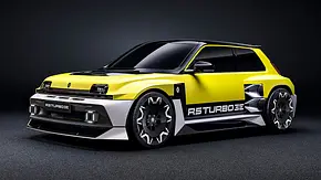 Renault 5 Turbo 3E (2027) statisch von schräg vorne. - Foto: Renault