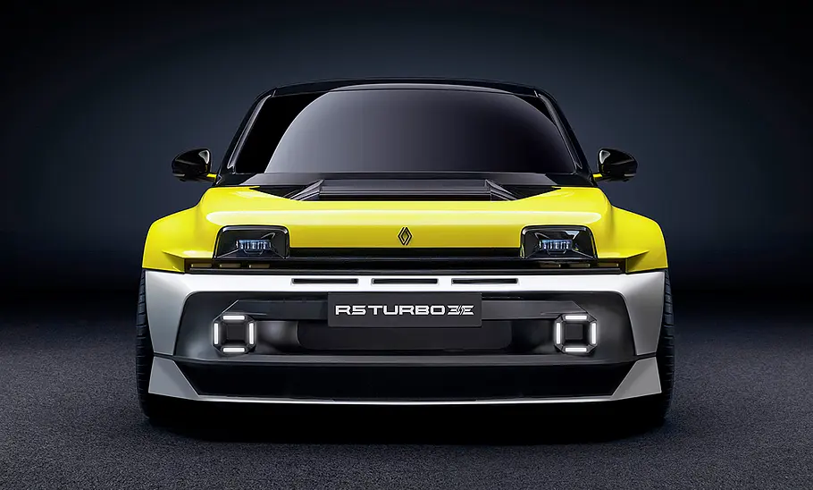 Renault 5 Turbo 3E (2027) statisch von vorne.