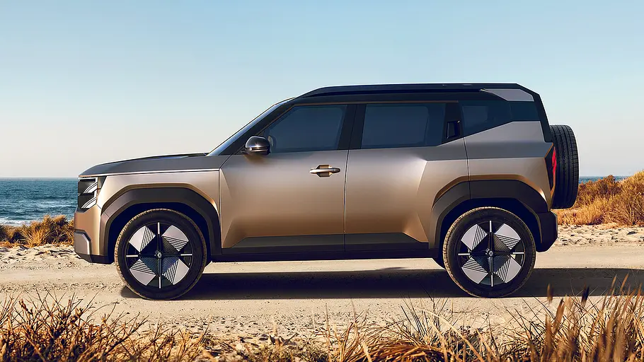 Blick von der Seite auf das Renault Bridger Concept (2026).