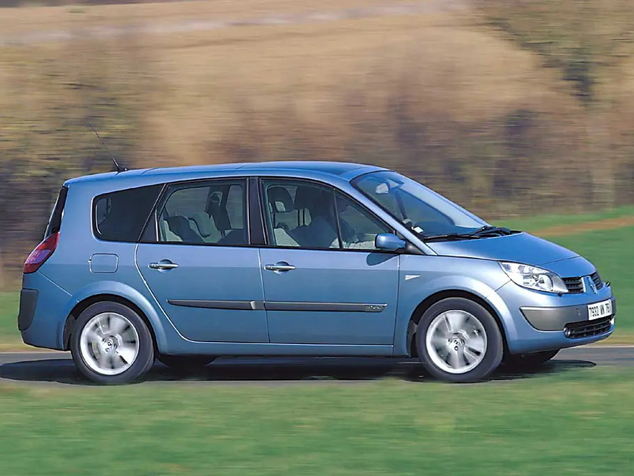 Renault Grand Scénic: Zweite Generation (bis 2009) renault grand scenic kompaktvan gebrauchtwagen zweite generation seitenansicht fahraufnahme