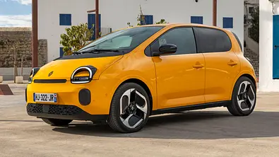 Der Renault Twingo E-Tech Electric statisch von schräg vorne links. - Foto: Renault Der Renault Twingo E-Tech Electric statisch von schräg vorne links. - Foto: Renault
