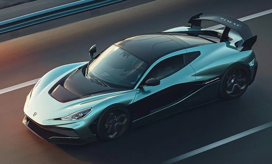 Rimac Nevera R (2024); Supersportler; Hypercar; Elektroauto; fahrend; Außenansicht; Seitenansicht