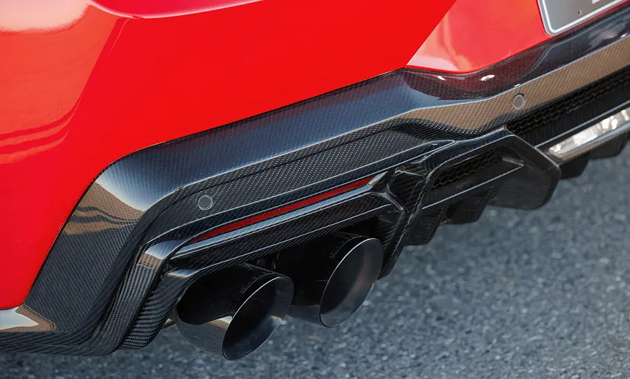 Shelby Super Snake-R (2026) Ein Ausschnitt des Heckdiffusor aus Carbon vom Shelby Super Snake-R (2026).