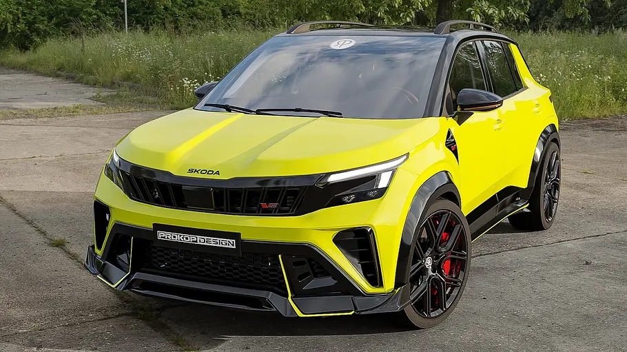 Skoda Epiq RS mit Fünfzylinder Skoda Epiq RS von Rostislav Prokop mit Fünfzylinder, fotografiert von schräg vorne.