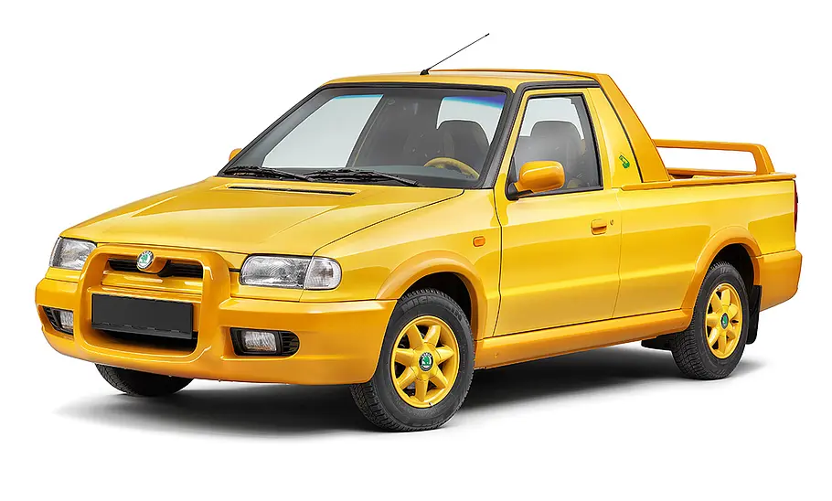 Skoda Felicia Fun (1995) Der Skoda Felicia Fun (1995) stehend von schräg vorne.