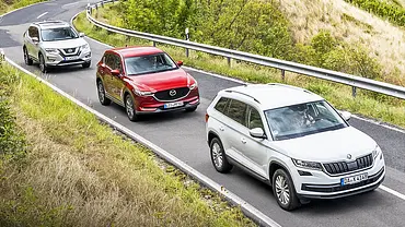 Nissan X-Trail/Mazda CX-5/Skoda Kodiaq - Foto: Frank Ratering Nissan X-Trail/Mazda CX-5/Skoda Kodiaq - Foto: Frank Ratering
