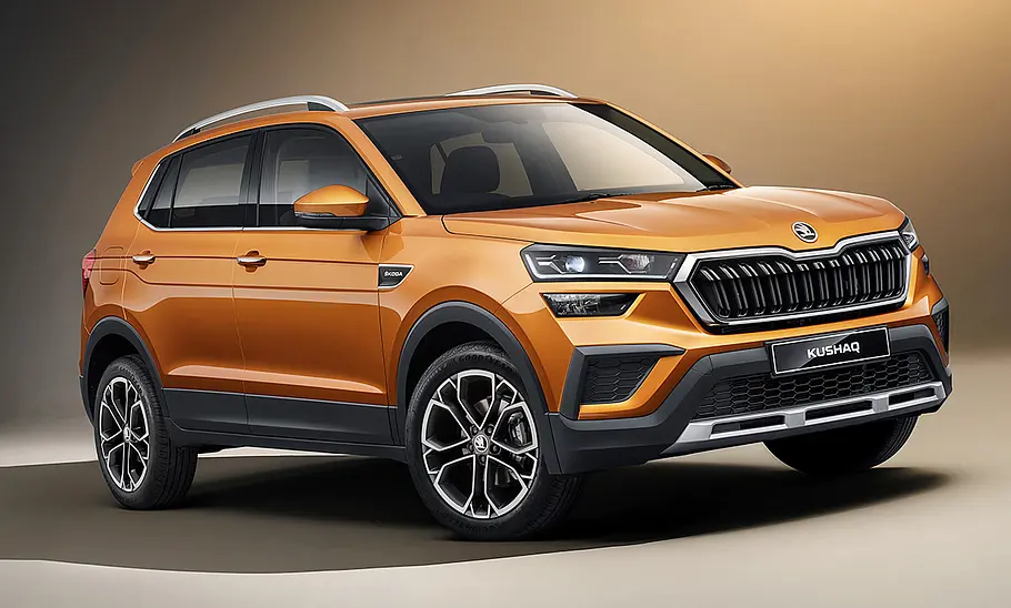 Skoda Kushaq; stehend, schräg vorne
