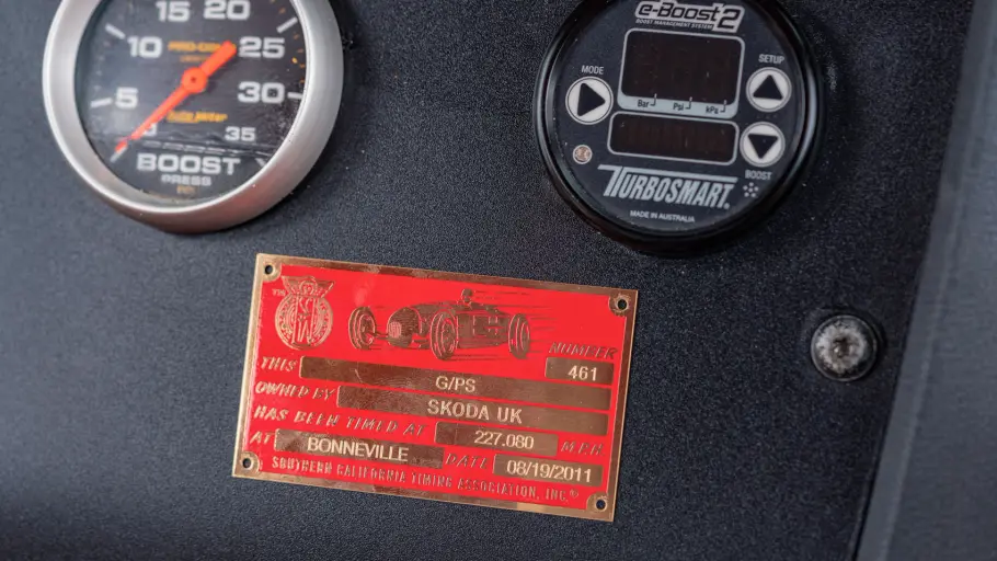 Ausschnitt des Innenraums des Skoda Octavia vRS Bonneville .