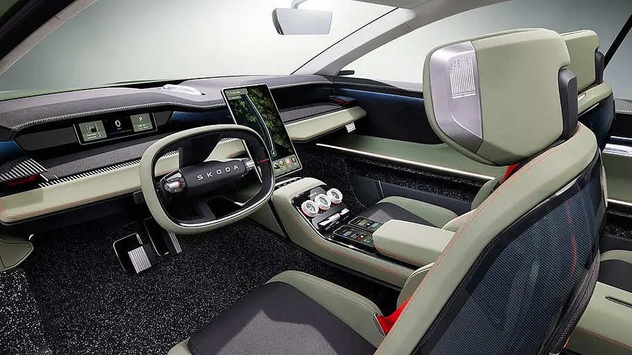 Skoda Vision 7S (2022) Das Interieur des Skoda Vision 7S (2022).
