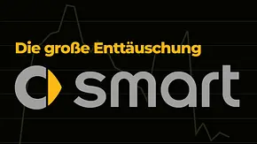 Das Smart-Logo und der Text Die große Enttäuschung vor einem Hintergrund, der die schlechten Smart-Verkaufszahlen als Kurve illustriert. - Foto: AUTO ZEITUNG/Collage: AUTO ZEITUNG