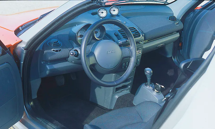 Das Cockpit des Smart Roadster.