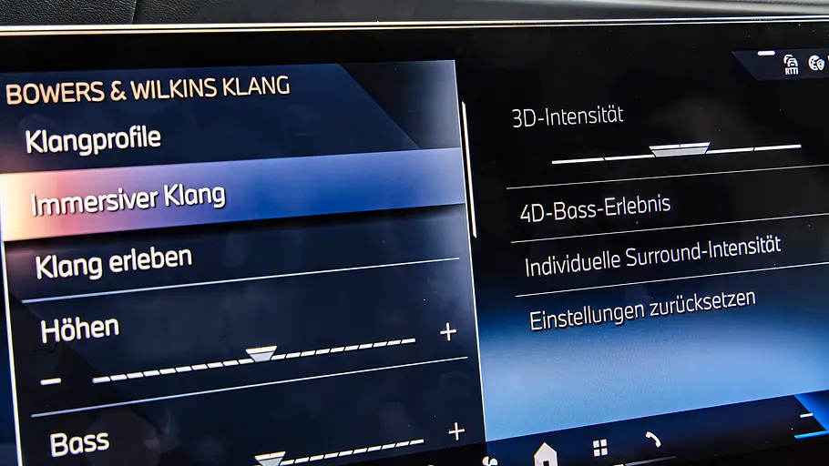 Das Soundmenü des BMW 7er