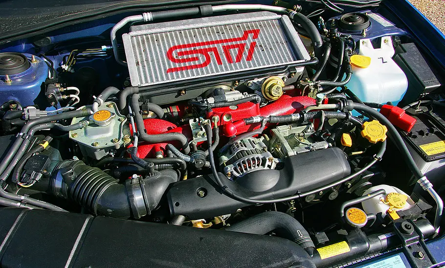 Subaru Impreza WRX STI Der Motor des Subaru Impreza WRX STI.
