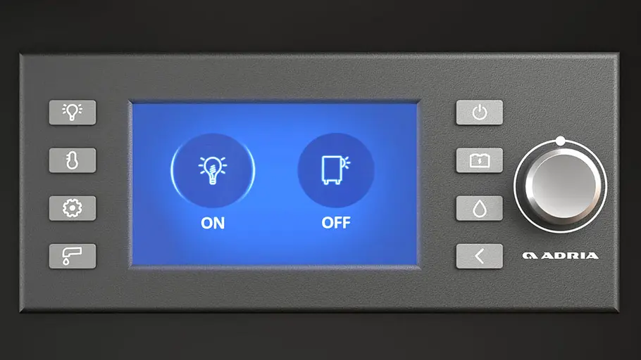 Sunliving S 72 DL Das Bedienpanel im Wohnraum des Sunliving S 72 DL.