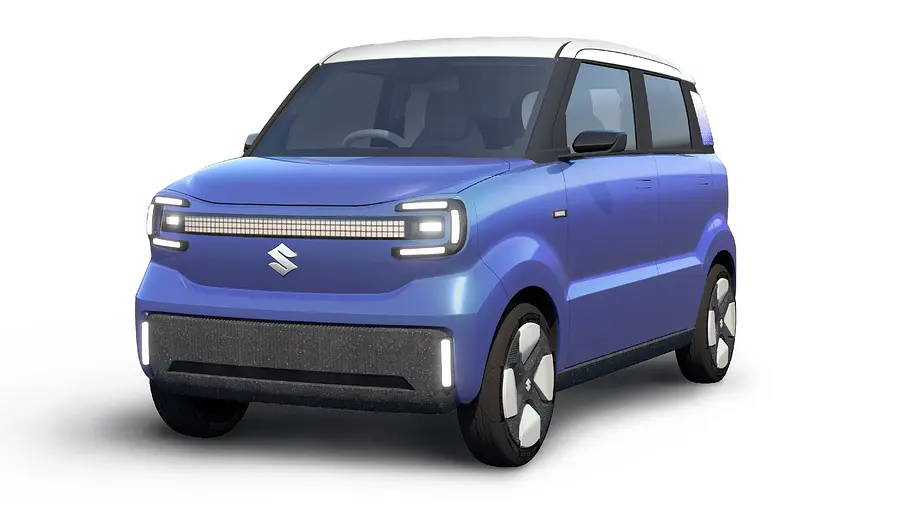 Suzuki Vision e-Sky Die Studie Suzuki Vision e-Sky vor weißem Hintergrund.