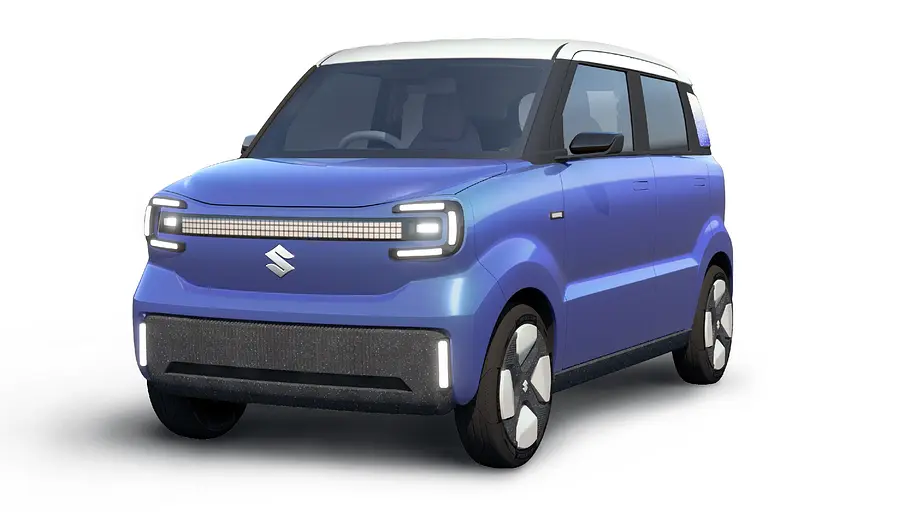 Suzuki Vision e-Sky Die Studie Suzuki Vision e-Sky vor weißem Hintergrund.