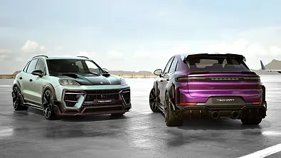 Gruppenbild zweier Techart Magnum. Ein Wagen von vorne, einer von hinten abgebildet. - Foto: Techart