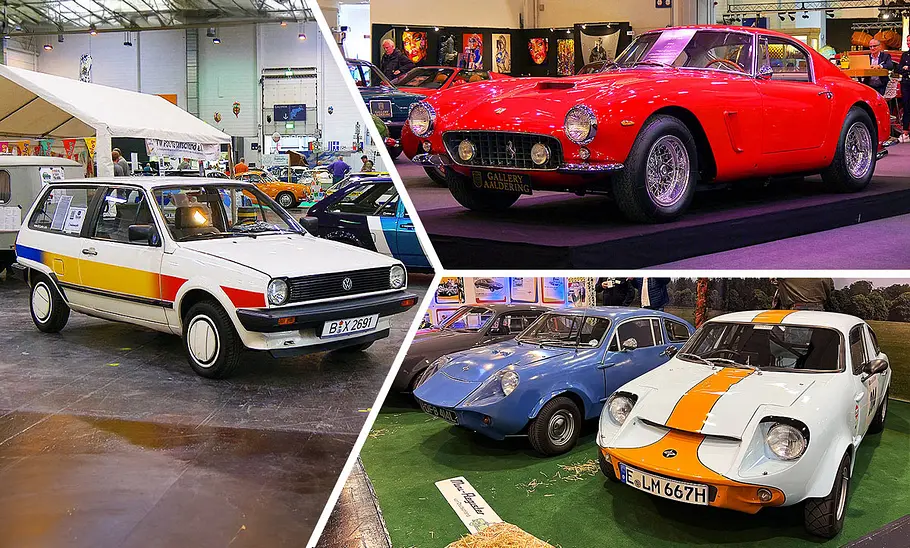 Collage aus den Highlights der Techno Classica Essen 2025.
