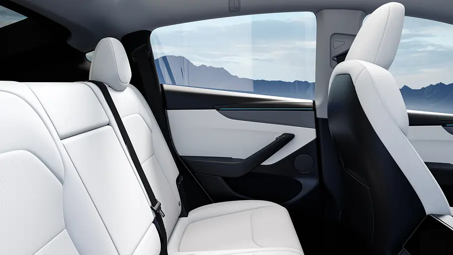 Tesla Model Y Facelift Der Fond des Tesla Model Y Facelift.