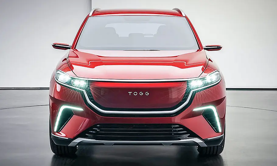 Togg T10X (2025) Blick von vorne auf das elektrische SUV Togg T10X (2025).
