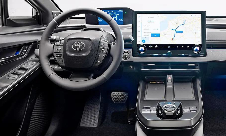 Toyota bZ4X Facelift Das Cockpit des Toyota bZ4X Facelift.