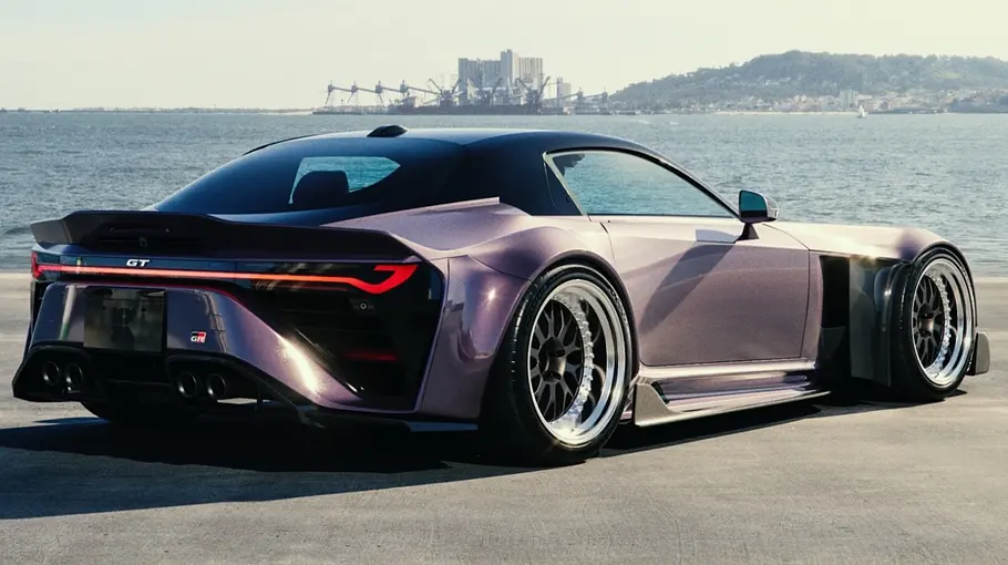 Toyota GR GT Widebody Der Toyota GR GT Widebody stehend von schräg hinten