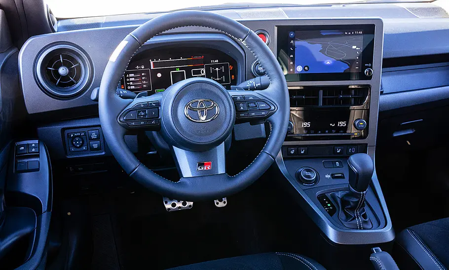 Toyota GR Yaris Facelift (2024); Detailfoto vom Cockpit