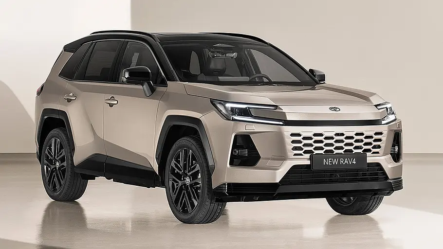 Toyota RAV4 Toyota RAV4 (2026) steht im Studio, Ansicht von vorne rechst.