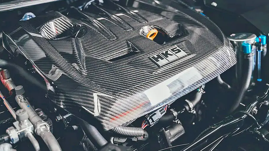 Der getunte Dreizylinder-Motor des Toyota GR Yaris von Powertune Australia.