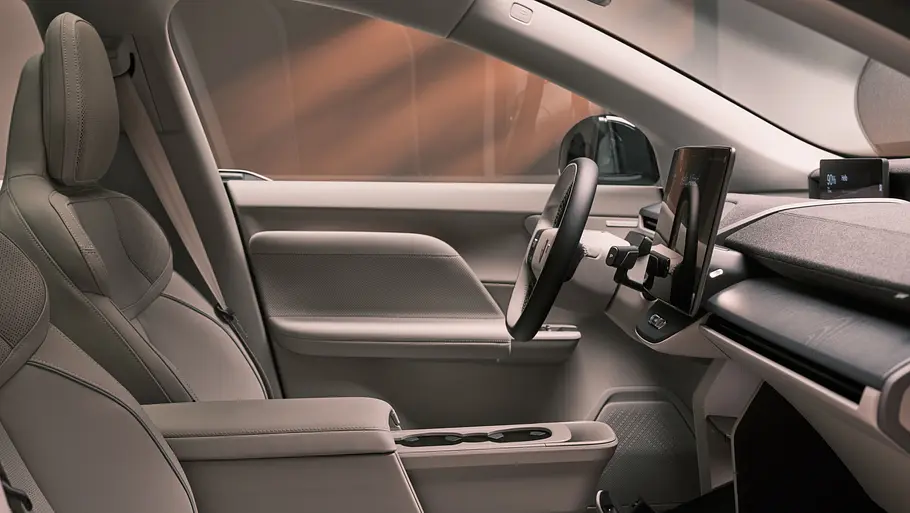 Volvo EX60 Die vorderen Sitze des Volvo EX60.