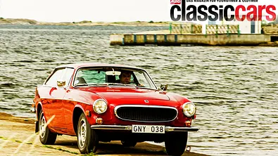Der Volvo P1800 ES fahrend von schräg vorne - Foto: Frank Ratering