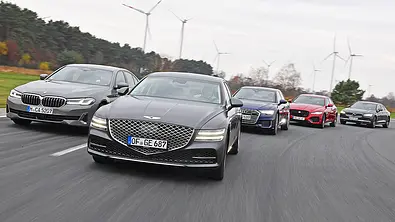 BMW 5er/Genesis G80/Audi A6/Jaguar XF/Volvo S90 - Foto: Zbigniew Mazar