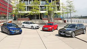 Audi A4/BMW 320d/Mercedes C 220/Volvo V60 - Foto: Daniela Loof
