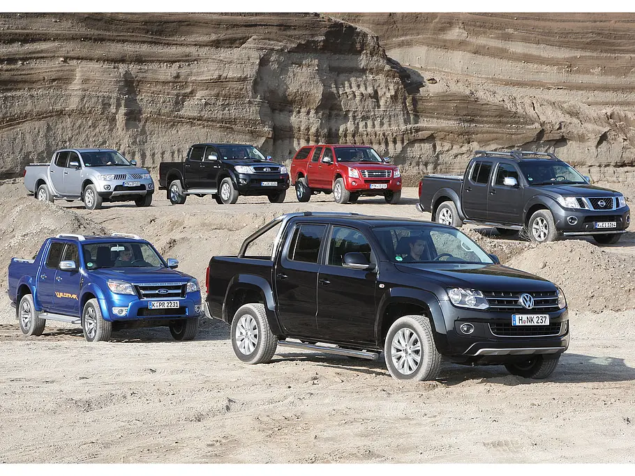 Test: Pick-ups mit Doppelkabine Ford Ranger, Isuzu D-Max, Mitsubishi L200, Nissan Navara, Toyota Hilux und VW Amarok im Vergleichstest