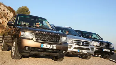 Range Rover 4.4 TDV8, Mercedes GL 450 CDI 4MATIC und Toyota Land Cruiser V8 D-4D im Vergleichstest