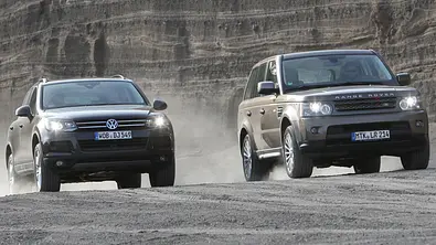 Geländewagen im Vergleichstest: Range Rover Sport 3.0 TDV6 und VW Touareg V6 TDI BlueMotion Technology