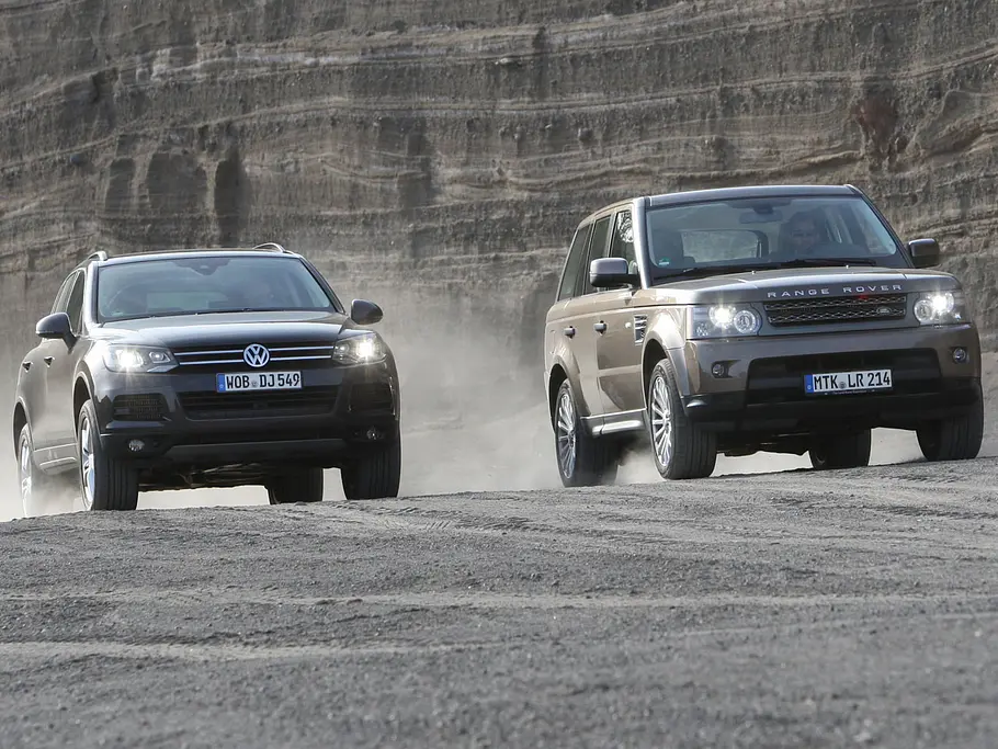 Geländewagen im Vergleichstest: Range Rover Sport 3.0 TDV6 und VW Touareg V6 TDI BlueMotion Technology
