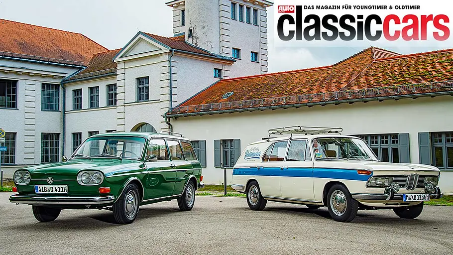 VW 411 LE Variant/BMW 2000 Kombi Der VW 411 LE Variant/BMW 2000 Kombi statisch von schräg vorne fotografiert.