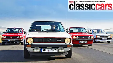 Alfa Romeo Alfasud TI 1.5, VW Golf GTI, Ford Escort RS 2000 und Opel Kadett GTE - Foto: Daniela Loof/Jürgen Zerha