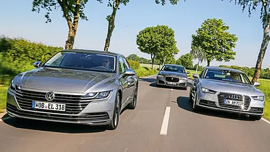 VW Arteon TDI/Audi A7 Sportback TDI/Jaguar XF 25d - Foto: Daniela Loof