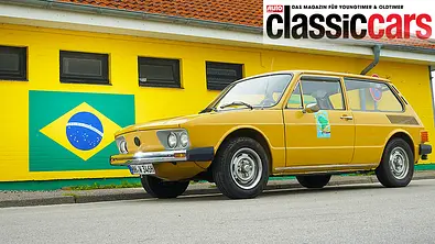 Der VW Brasilia statisch schräg von vorne fotografiert. - Foto: Thomas Starck