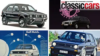 VW Golf 2-Sondermodelle in der Übersicht: Country Chrom-Edition (oben links), Fire and Ice (oben rechts), Match (unten links) und Limited. - Foto: VW/Collage: AUTO ZEITUNG