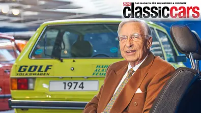 VW Golf I und VW-Manager Hans-Joachim Zimmermann - Foto: AUTO ZEITUNG
