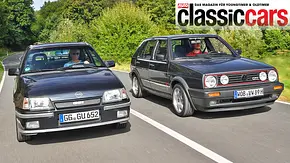 Opel Kadett GSi und VW Golf GTI fahrend von vorne. - Foto: Zbigniew Mazar Opel Kadett GSi und VW Golf GTI fahrend von vorne. - Foto: Zbigniew Mazar